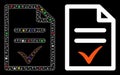 Flare Mesh 2D Valid Document Icon with Flare Spots Royalty Free Stock Photo