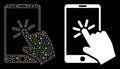 Flare Mesh Wire Frame Click Smartphone Icon with Flare Spots