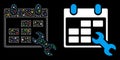 Flare Mesh Wire Frame Configure Timetable Icon with Flare Spots