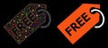 Flare Mesh Wire Frame Free Tag Icon with Flare Spots