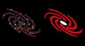 Flare Mesh Wire Frame Galactic Icon with Flash Spots