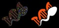Flare Mesh Wire Frame Sperm Replication Icon with Flare Spots