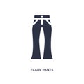 flare pants icon on white background. Simple element illustration from clothes concept