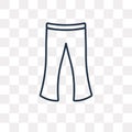 Flare Pants vector icon isolated on transparent background, line