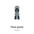 Flare pants vector icon on white background. Flat vector flare pants icon symbol sign from modern clothes collection for mobile