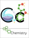 Flash card letter C is for Chemistry.