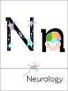 Flash card letter N is for Neurology.