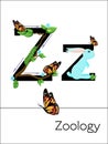 Flash card letter Z is for Zoology. Royalty Free Stock Photo