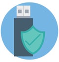 Flash Drive Color Isolated Vector Icon that easily can be modified and edit. Royalty Free Stock Photo