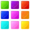 Flash drive icons set 9 color collection Royalty Free Stock Photo