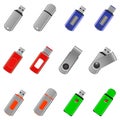 Flash drive icons set Royalty Free Stock Photo