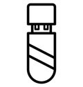 Flash drive, memory stick Isolated Vector Icon That can be easily edited in any size or modified. Royalty Free Stock Photo