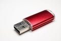 flash drive red on white background closeup Royalty Free Stock Photo