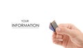 Flash drive sd card in hand pattern Royalty Free Stock Photo