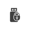 Flash drive security vector icon Royalty Free Stock Photo