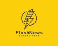 Flash News Paper Creative Logo Icon