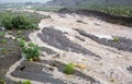 Flash flood after a rain storm