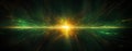 Flash frame made of green and yellow lights. Abstract exploding background