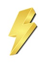 electric thunderbolt lighting flash icon set. golden lightning dangerous symbol.thunderbolt lightning flash icon. Royalty Free Stock Photo