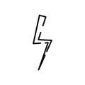 Flash icon. Bolt of lightning vector. Lightning illustration. Streak of lightning sign. Electric bolt flash icon. Lightning design Royalty Free Stock Photo