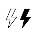 Flash icon. Bolt of lightning vector. Lightning illustration. Streak of lightning sign. Electric bolt flash icon. Lightning design Royalty Free Stock Photo