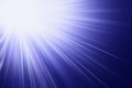 Flash light, lens flares, sun beams effect over dark blue background. Royalty Free Stock Photo