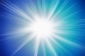 Flash light, lens flares, sun beams effect over dark blue background. Royalty Free Stock Photo