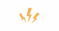 Flash of lightning. Electric discharge or anger concept. 4K animation with alpha channel Royalty Free Stock Photo