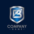 Flash lightning logo template, badge with lightning symbol, design element with shield for company identity vector Illustration