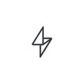 Flash Logo design vector template Linear style. Thunderbolt Geometric symbol. Royalty Free Stock Photo