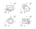 Flash memory, Report statistics and Fast recovery icons set. Help sign. Vector Royalty Free Stock Photo