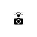 Flash photo camera icon. Digital lens sign