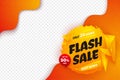 Flash sale background with orange, yellow, and red color. Sale banner template design Royalty Free Stock Photo