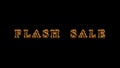 Flash Sale fire text effect black background Royalty Free Stock Photo