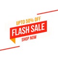 Flash sale flat style banner with offer details Royalty Free Stock Photo