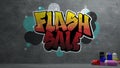 Flash sale Graffiti on concrete wall texture Stone wall background. 3d rendering