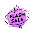 Flash Sale Label in Funky Style with Typography for Digital Social Media Marketing Advertising. Hot , Shopping Offer