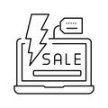 flash sale line icon vector illustration Royalty Free Stock Photo