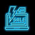 flash sale neon glow icon illustration Royalty Free Stock Photo