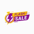 Flash sale offer badge for limited time vector illustration Royalty Free Stock Photo