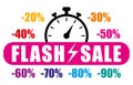 Flash sale. Pink and multicolored vector icon with discounts II.