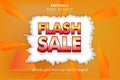 Flash Sale Text Effect Orange Vector Editable