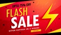 Flash sale vector advertising banner for discount and offers