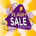 Flash sales discounts in text for banners, leaflets, web templates, weekend promotions
