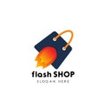 flash shop logo design template. fast sale icon design