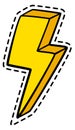 Flash sticker. Retro pop art lightning patch Royalty Free Stock Photo