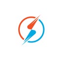 flash thunder bolt or s letter icon illustration vector Royalty Free Stock Photo