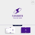 flash thunder internet logo design vector power connection symbol sign icon