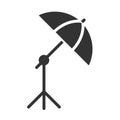 flash umbrella for studio photography vector icon