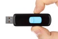 Flash usb memory drive in hand Royalty Free Stock Photo